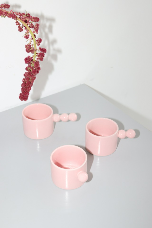 beads flat mug(pink)