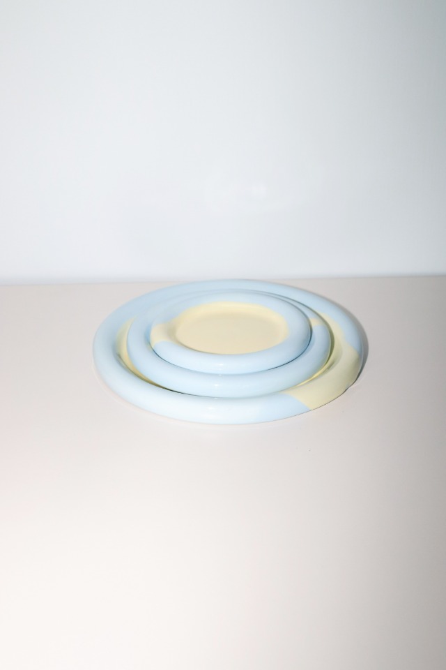 ring plate(sky/yellow)