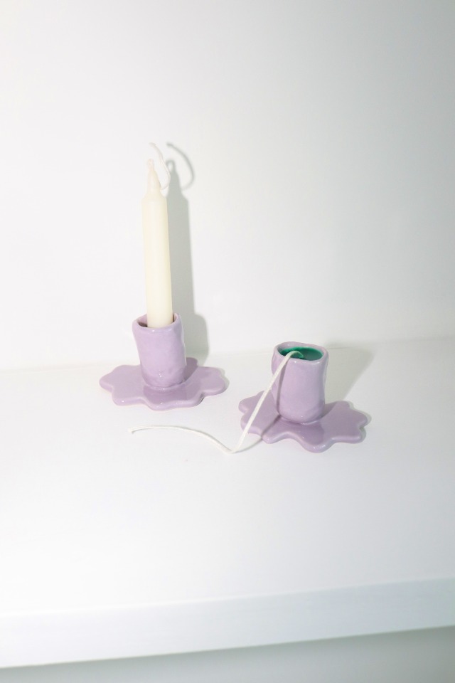 candel holder(violet)+candel