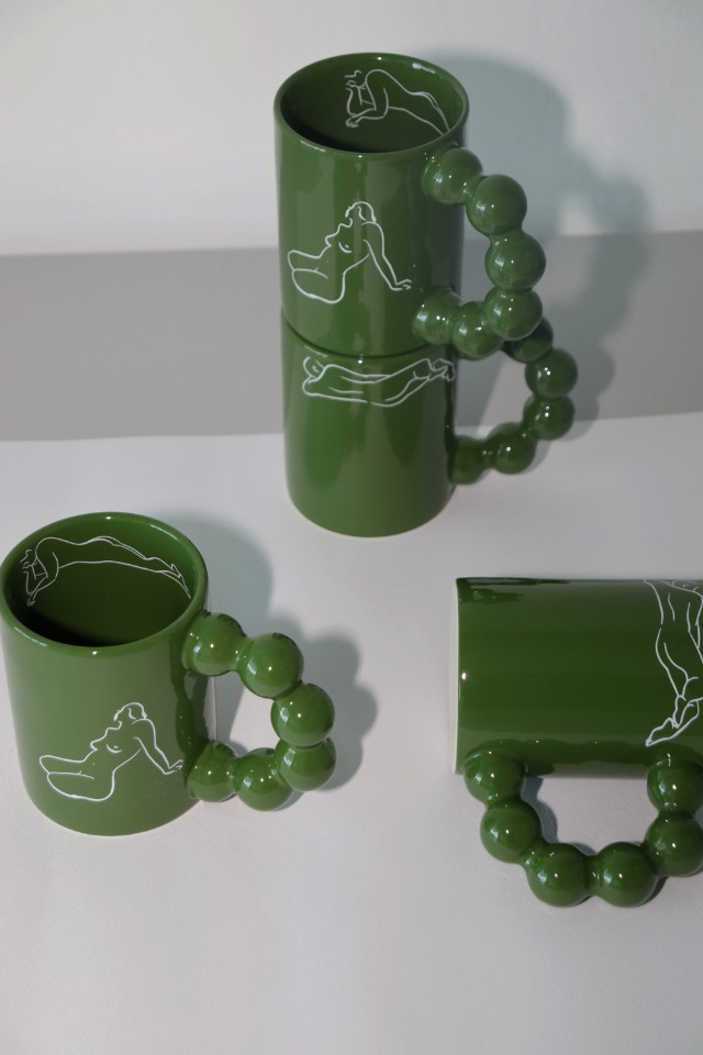 [minzo.king drawing]beads arch mug(green)