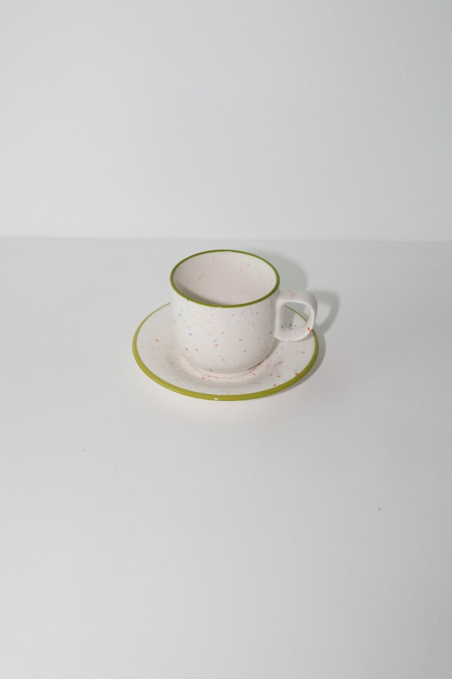 olive line mug&amp;saucer set