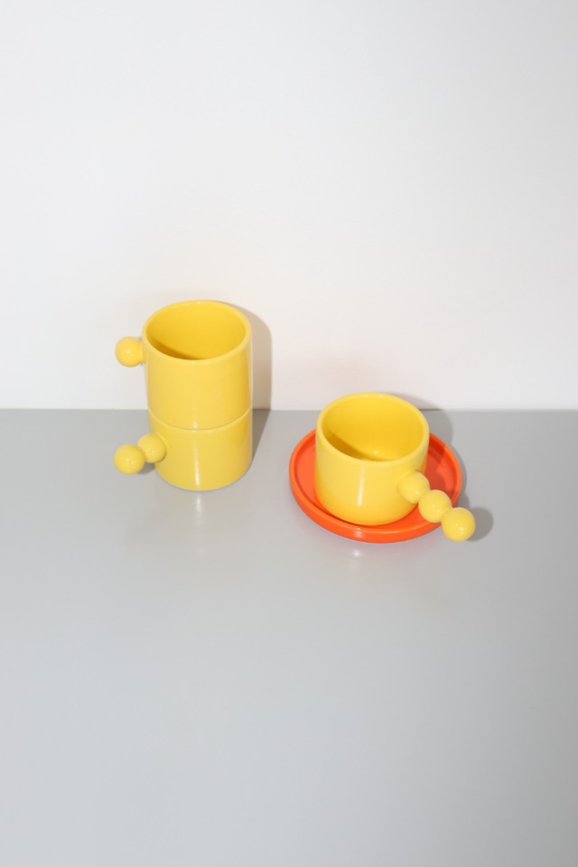 beads flat mug(yellow)