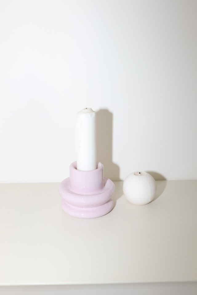 twoway candleholder(violet)+candle(white) [set]