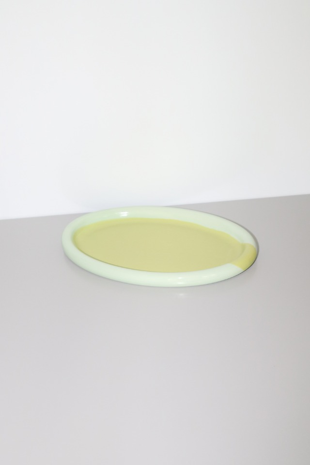 ring oval plate(mint/yellow-green)