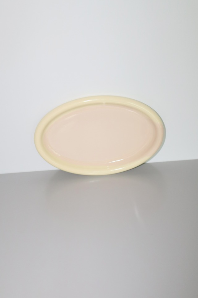 ring oval plate(yellow/beige)