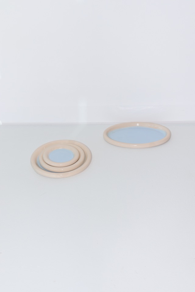ring plate(beige/sky)