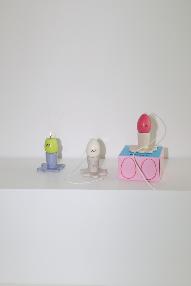 candel holder+egg candel(3colors)
