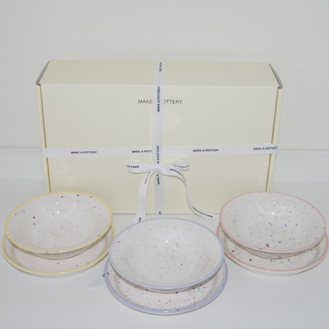 [GIFTBOX] line bowl(s)+line plate(s) dessert set
